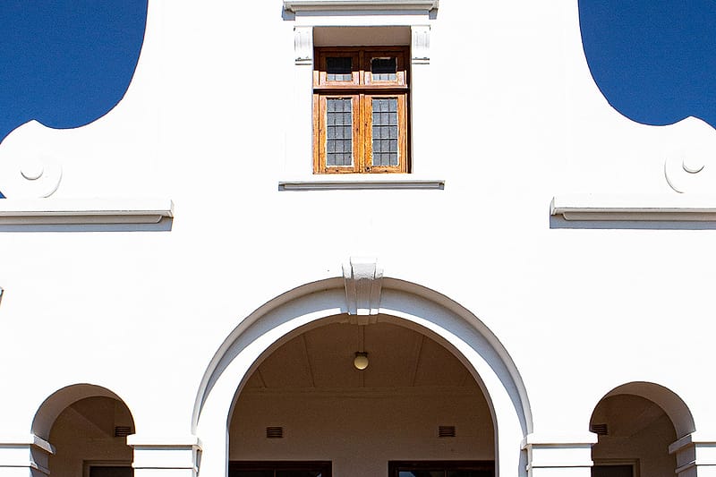 The historic gabled façade of Zuid-Afrikaans Hospital in Pretoria.
