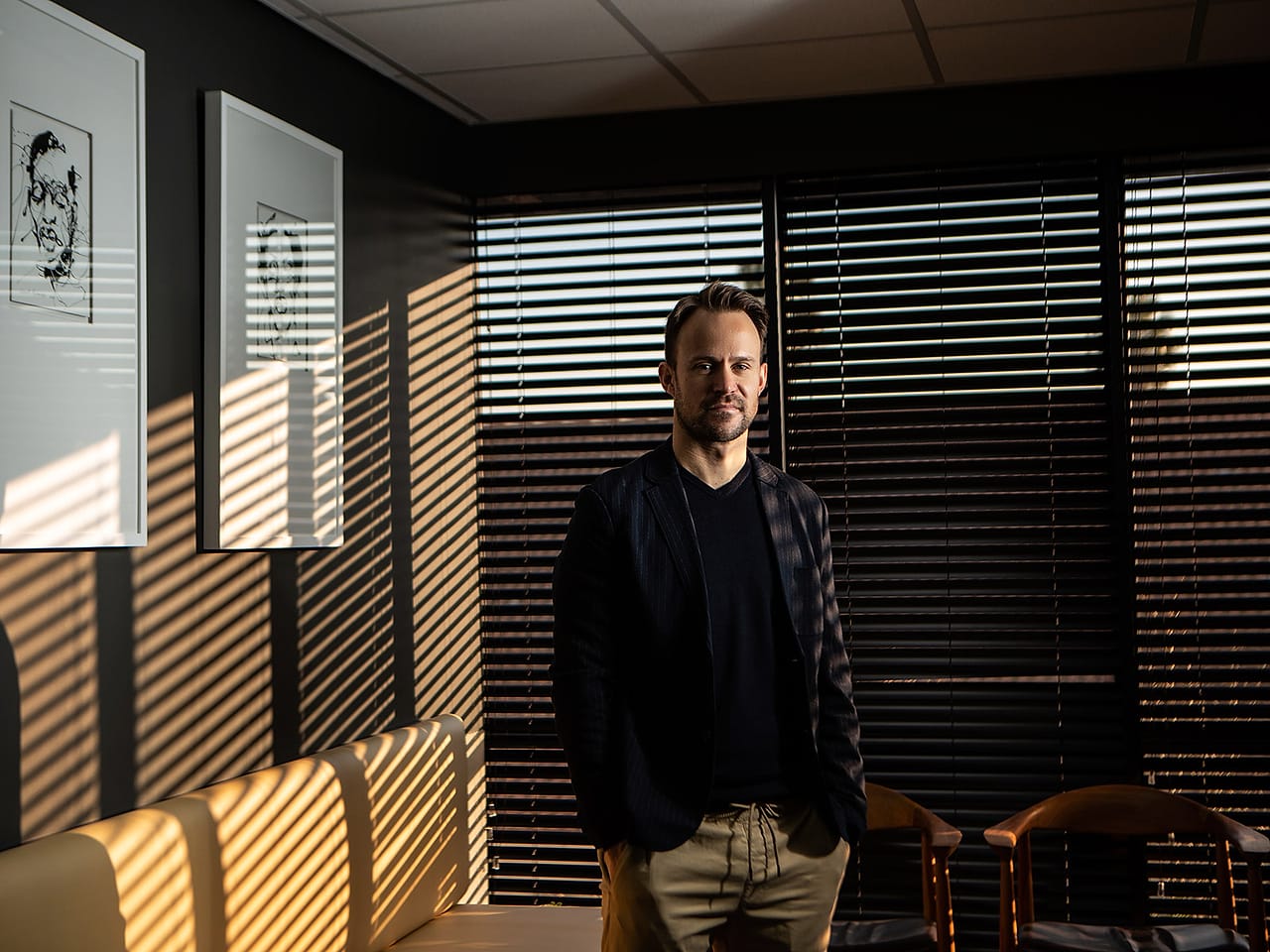 Dr Thinus Smit, bariatric and metabolic surgeon, photographed in the practice waiting room.